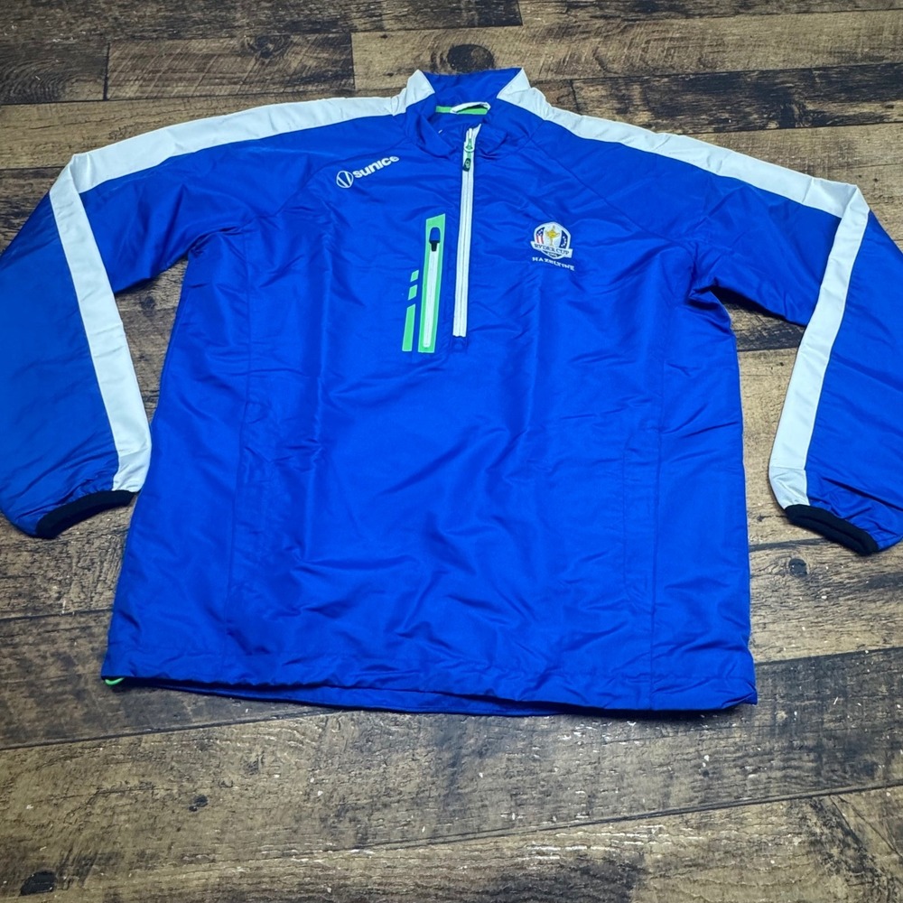 Sunice Sport X20 CT Blue Full Zip Ryder Cup windbreaker Golf Jacket Mens‎ Size S
